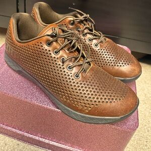 Nobull Size 11 Men’s Leather Trainer Brown Coffee Gum Bottom Lace Up Shoes